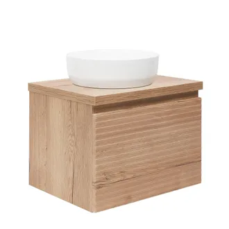 Puma Naturel - Mueble De Ba&ntilde;o Bajo Lavabo Savona 58x43x44,8 Cm, Roble Halifax Mate (savona60dhd)