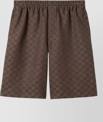 Gucci gg linen blend jacquard tailored shorts