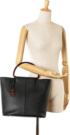 Chanel Pre-owned Womens Tote Bag Leather Handbag - Black - One Size