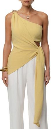 JLUXLABEL Palmera One-Shoulder Top in Yellow at Nordstrom, Size Large