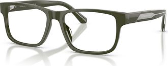 Emporio Armani 56mm Rectangle optical glasses in Green at Nordstrom