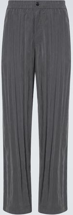 Giorgio Armani Pleated canvas wide-leg pants