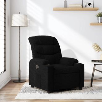 vidaXL Sill&oacute;n Reclinable De Tela Negro Vidaxl