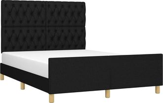 vidaXL Cama Sin Colch&oacute;n Tela Negro 140x200 Cm Vidaxl