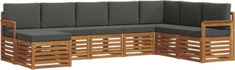 vidaXL Conjunto De Sof&aacute;s De Exterior 8 Uds. Natural Y Antracita Vidaxl