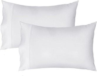OEM Set Di 2 Federe Da 20x26 Pollici In Raso Di Cotone 100%, Traspiranti, Fresche E Morbide, Di Alta Qualit&agrave;, Con Chiusura A Busta, Colore Bianco