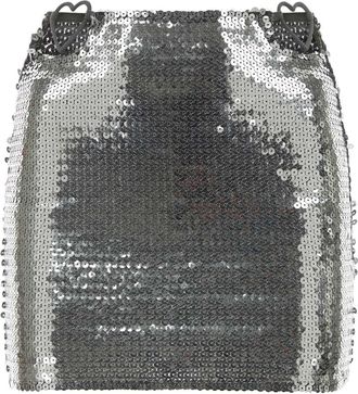 Nensi Dojaka Silver Sequins Mini Skirt