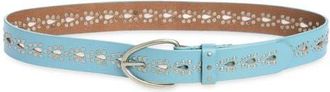 Free People Preston Stud Leather Belt in Sea Salt at Nordstrom, Size X-Small/small
