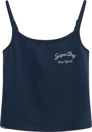 Superdry Tanktop SUPERDRY ATH ESS GRAPHIC CAMI, Damen, Gr. XL, lauren navy, Jersey, Obermaterial: 95% Baumwolle, 5% Elasthan, unifarben, slim fit normal, Rundh