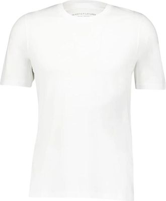 Majestic Filatures Wit Lyocell Katoen T-Shirt - Heren - T-shirts - Wit - M - Katoen - Tops