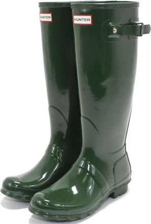 Hunter Womens Original Tall Gloss Rain Boot In Hunter Green
