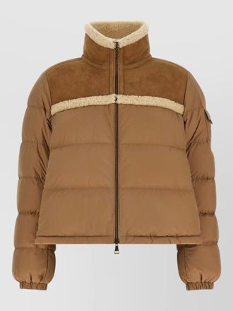 Moncler aurore down coat high collar shearling