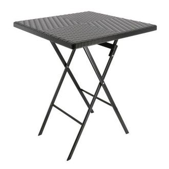 Elama Plastic Rattan Folding Square Table in Black at Nordstrom