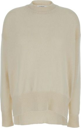 Jil Sander Geribbelde Pullover - Dames - Cashmere truien - Beige - XS - Truien & Vesten
