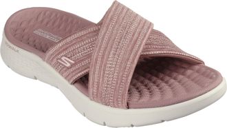 Skechers Womens Go Walk Flex Sandal Impressed Sandals/Thong Sandals, Mauve Textile, 3 UK