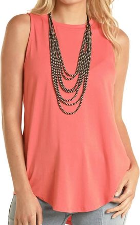 Panhandle Long Swing Tank Top In Coral