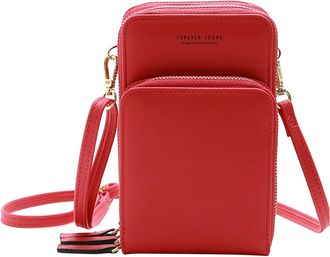 Generic Women Crossbody Bag Adjustable Strap Solid Pattern Zip Handbags Multipurpose Shoulder Waterproof Purse Pouch with Pocket for Daily Travel Shopping Out