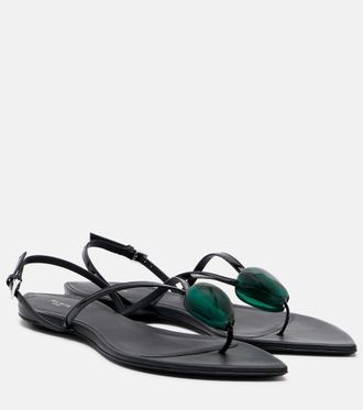 Alaia Ala&iuml;a Invisible embellished leather sandals
