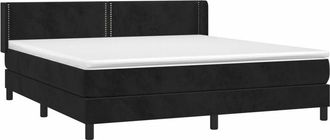 vidaXL Cama Box Spring Con Colch&oacute;n Terciopelo Negro 180x200 Cm Vidaxl
