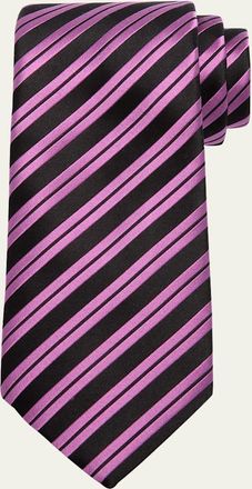 Charvet Mens Striped Silk Tie