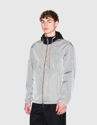 A|X Armani Exchange Mens Armani Exchange Mens AX Pattern Reversible Jacket - Cream/Black M0245 - Cream Black - Size: 40/Regular
