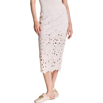 endless rose Cutout Lace Midi Skirt in Ivory at Nordstrom, Size X-Small