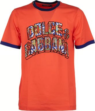 Dolce & Gabbana Oranje Katoenen Heren T-Shirt