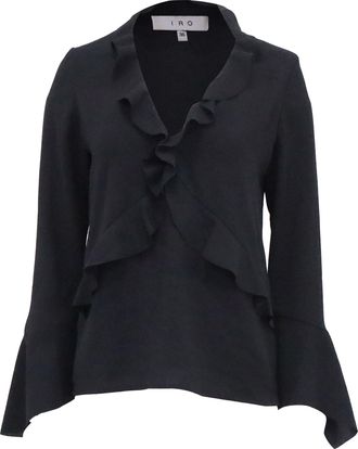 Iro Ruffle Top in Black Polyester