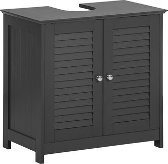SoBuy Sobuy - Armario Para El Debajo Del Lavado,2 Puertas Y 2 Estantes Interior L 60 X P 35 X H 58 Cm Gris Frg237-dg Es
