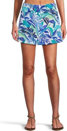 Tommy Bahama Island Cays Marina Skort Womens Skort Beach Glass Blue : MD (US 10-12), Nylon/Spandex