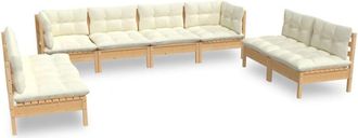 vidaXL Muebles De Jard&iacute;n 8 Piezas Cojines Madera Maciza De Pino Vidaxl