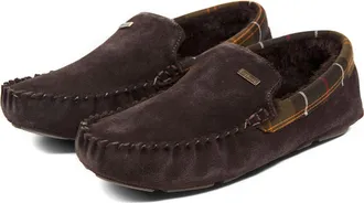 Barbour Monty Faux Fur Lined Slipper in Brown Suede at Nordstrom, Size 12