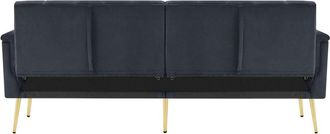 Urban Meuble Sof&aacute; cama de 3 plazas de terciopelo negro con respaldo