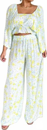 Chaser Daisy Floral Pant In Blue