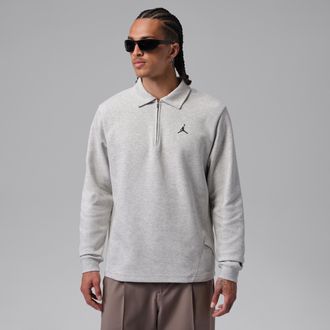 Nike Jordan Mens Jordan 1/4-Zip Collared Long-Sleeve Golf Top in Grey | IQ1392-050