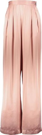 Fabiana Filippi Broek met wijde pijpen - Dames - Wijde Broeken - Roze - 2XS - Wol - Broeken