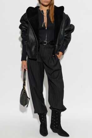 Isabel Marant Amiel Sheepskin Coat, Womens, Black