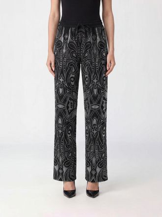 Philipp Plein Pantaloni Gothic a gamba larga in misto cotone con logo di strass