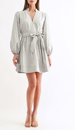 Adelyn Rae Marnie Stripe Minidress in Grey at Nordstrom, Size X-Small