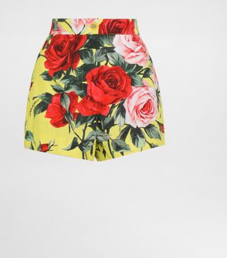 Dolce & Gabbana Bouquet-print Poplin Shorts - Woman Pants And Shorts Print 38