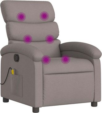 vidaXL Vidaxl - Sillón de masaje reclinable de tela gris taupé