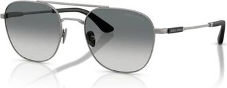 Giorgio Armani Vierkante Zonnebril - Heren - Zonnebrillen - Grijs - 54 MM - Accessoires