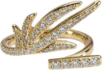 Ferragamo Kristallen Ring - Dames - Ringen - Geel - 54 MM - Accessoires