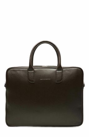 Want Les Essentiels Lesage Pebble-Grained Leather Computer Bag in Dark Brown at Nordstrom