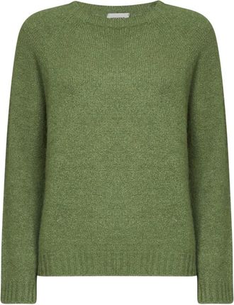 Max Mara Truien & Vesten, Dames, Groen, L, Katoen, Round-neck Truien
