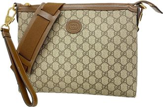 Gucci Beige Brown Pvc Shoulder Bag (Pre-Owned)