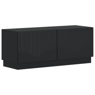 vidaXL Mueble De Tv Negro Madera De Ingenier&iacute;a Vidaxl