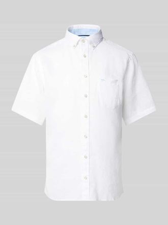 Fynch-Hatton Fynch-Hatton Regular Fit Leinenhemd mit Button-Down-Kragen in Weiss, Gr&ouml;&szlig;e 3XL