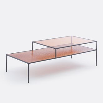 La Redoute Interieurs Salontafel met dubbel tafelblad in glas Erita