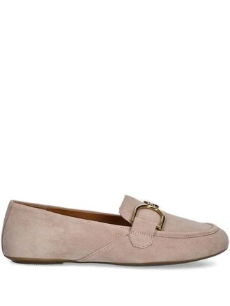 Geox buckle-detail suede loafers - women - Suede/Rubber/Leather - 40 - Brown